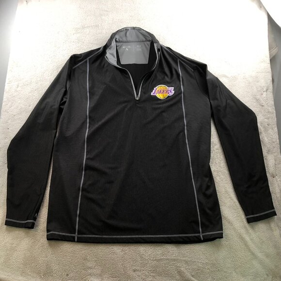 Laker's Mens Sweatshirt Size 2XLT Los Angeles Lakers 1/4 Zip Activewear Black - Picture 9 of 10
